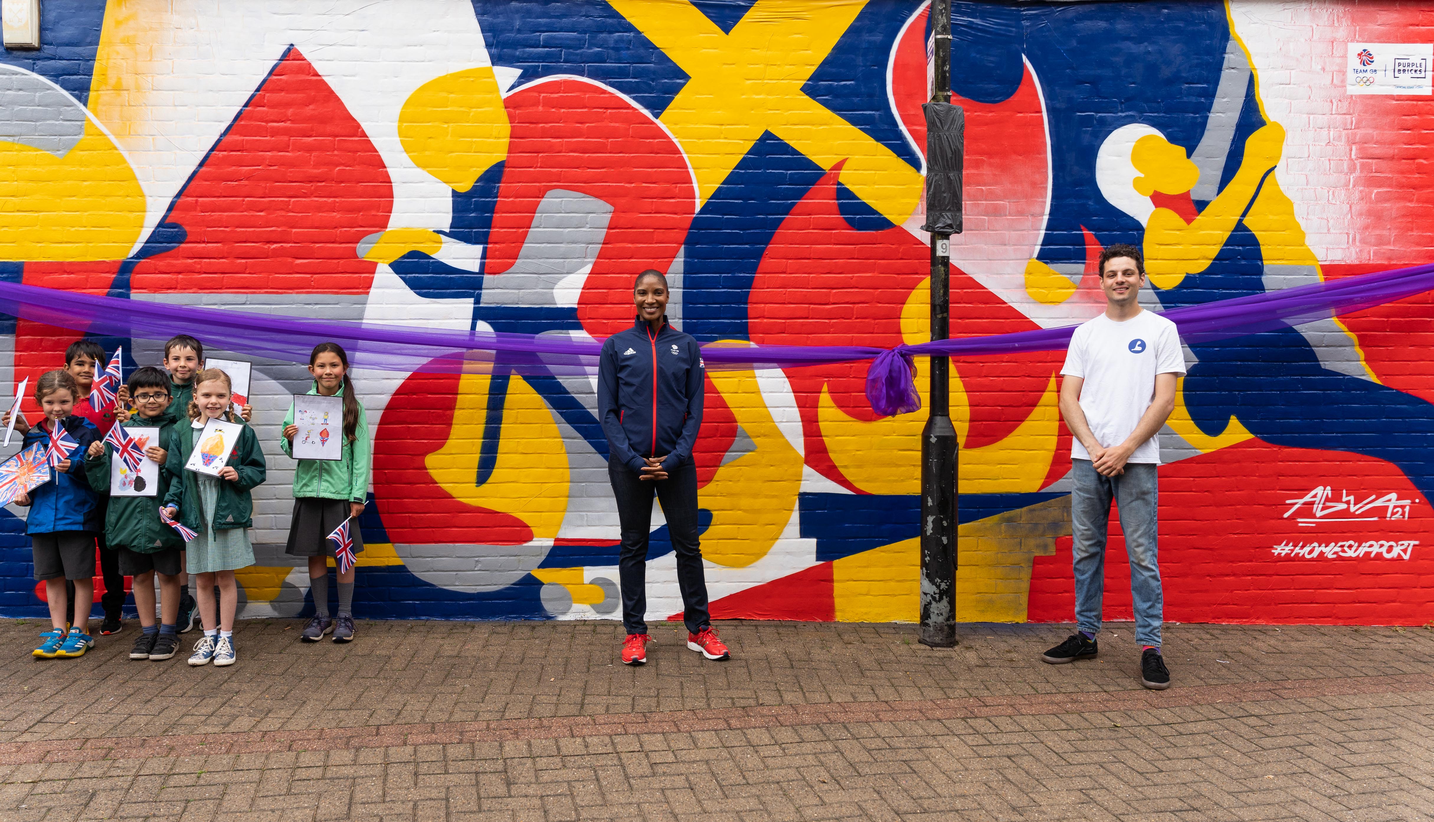 Three-time Olympian Denise Lewis and mouth artist Henry Fraser unite to drive home support for Team GB with ‘art relay’